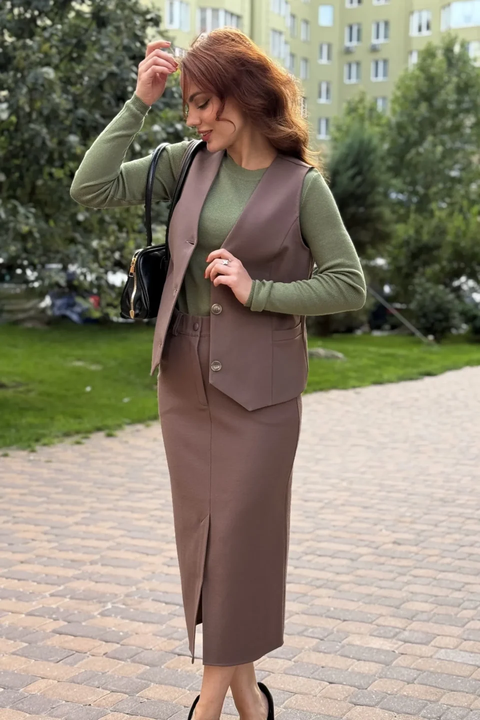 Спідниця-олівець жіноча з костюмної тканини демісезонна (2232kf)
